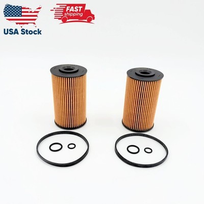 2x Fuel Filter Element Kit For Isuzu NPR NQR NPR-HD 4HK1 5.2L 10-25 OEM