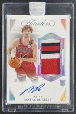 MATAS BUZELIS 2024-25 PANINI FLAWLESS ROOKIE VERTICAL GU PATCH AUTO RC 10/25
