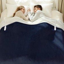 Queen Size Heated Blanket 84" x 90" - Flannel Sherpa Electric Blanket Queen w...