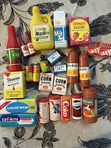 Vintage Toy Doll Play Food Boxes Lot of 25