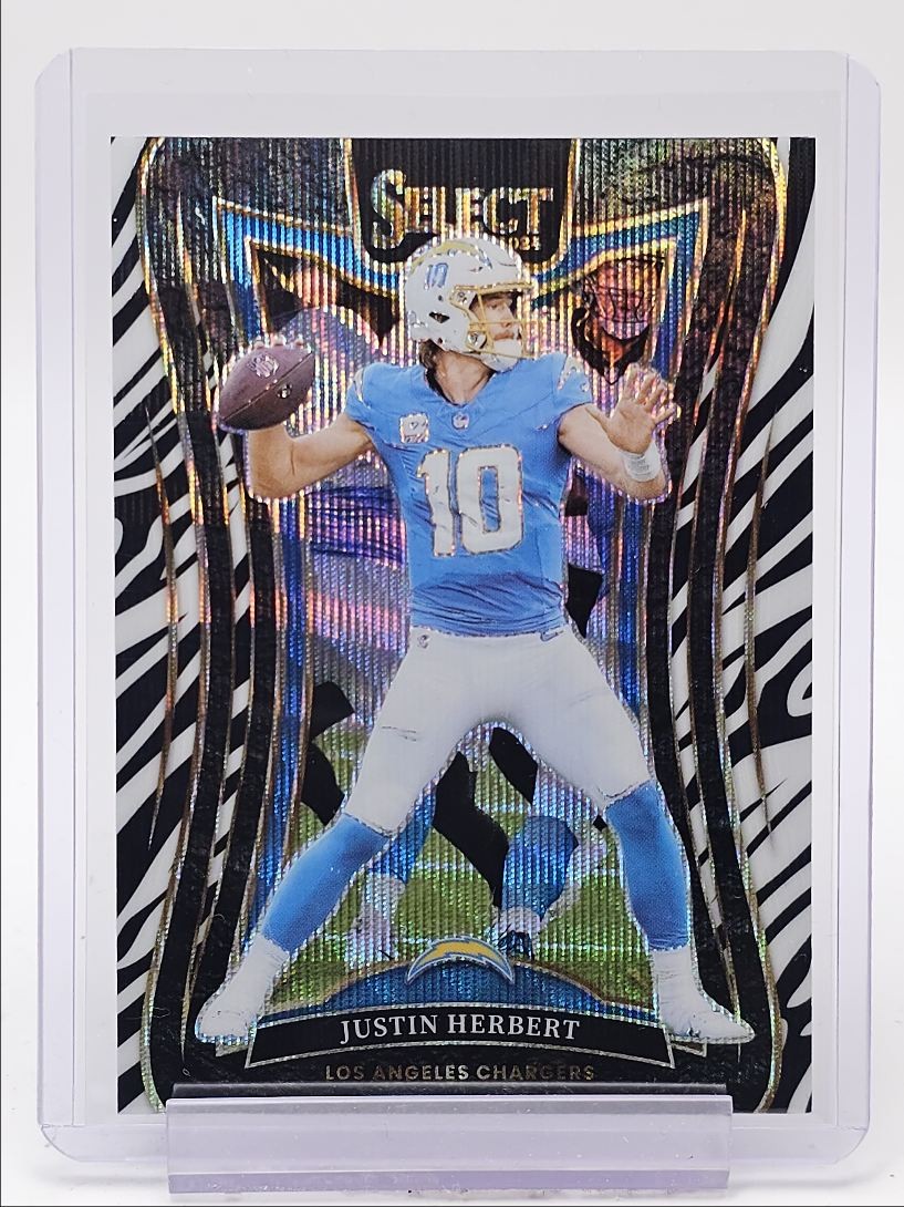 JUSTIN HERBERT 2024 SELECT SUITE LEVEL ZEBRA PRIZM CHARGERS #395 Q2919