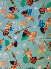 Disney Moana fabric material 42x40" True to your heart blue novelty fabric 32x40