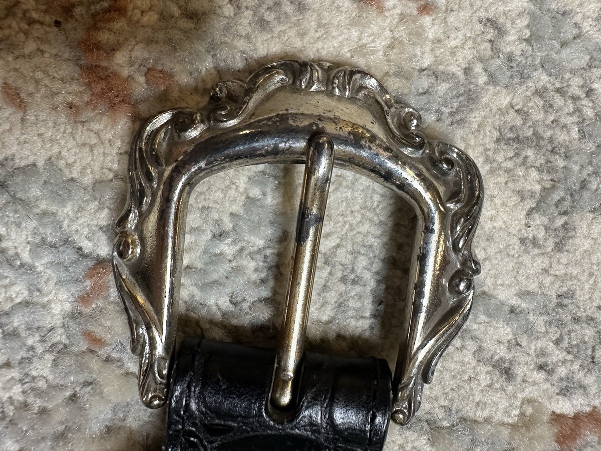 Brighton Vintage 90s Black Leather and Silver Belt Sz M Heart Of Silver Belt - Brighton main image 3