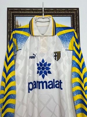 Parma Away football shirt 1996 Soccer #8 Stoichkov Long Sleeve