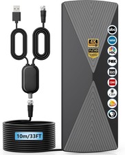 TV Antenna Long Range, 4K 1080p 33ft Digital TV Antenna Indoor w/ Signal Booster