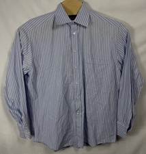 Canali Italy Button Down Striped Long Sleeve Dress Shirt Size 17/43 Flaws