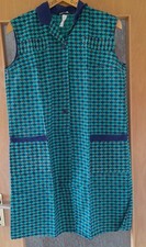 Kittelschürze Gr. 40 BLAU GRÜN Damen Mantel Damenmantel