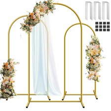 Metal Arch Backdrop Stand Set of 3, 6FT, 5FT, 4FT Party Arch Stands for Weddi...
