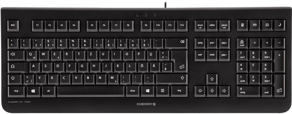 Cherry Kc 1000 Corded Keyboard Usb Ultraflat Black (De-Layout)-image
