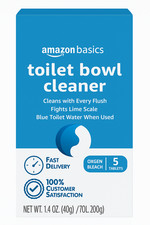 Amazon Basics Toilet Bowl Cleaner Tablets 5 Pack Blue Oxygen Bleach Unscented