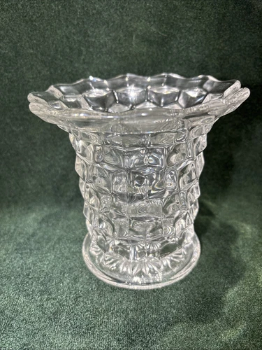 Vintage American Fostoria Clear 5" Flared Vase Cubist