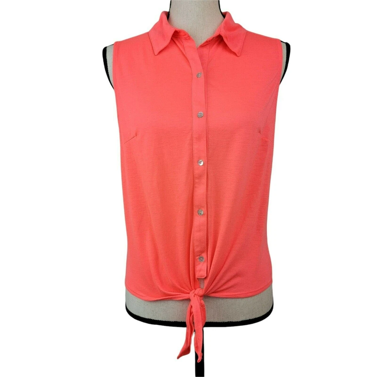 Chemise Femme Tresics - Col Mandarin, V-neck Sans Manches - Imprimé Bleu Multi - Taille L