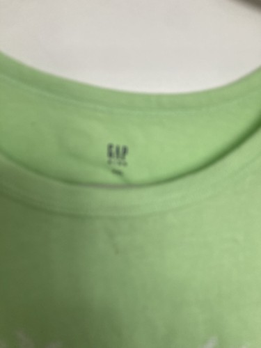 Gap Kids Shirt Top TANK Neon Green Color CUTE LOGO Palms Size XXL 14/16 - Picture 2 of 6