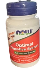 NOW Optimal Digestive System Enzymes 90 Count Vegan Soy Free Digestive Aid