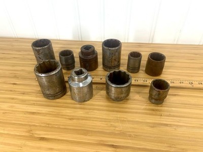 Lot of 10 Vintage Heavy Industrial Sockets - Premium Mixed USA Brands