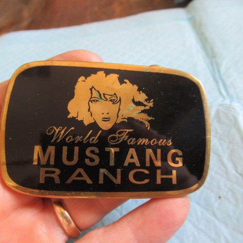 VINTAGE BELT BUCKLE MUSTANG RANCH BROTHEL PROSTITUTION JOE CONFORTE RENO NEVADA