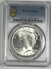 1923 Peace Dollar : PCGS MS65 Blazing White