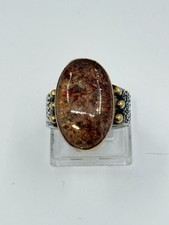 Designer Signed Sterling Silver Quartz Ring Sz 7.75 12.6g