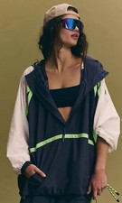 NWOT Free People Movement Care Like The Wind Anorak In Midnight Navy Combo Small