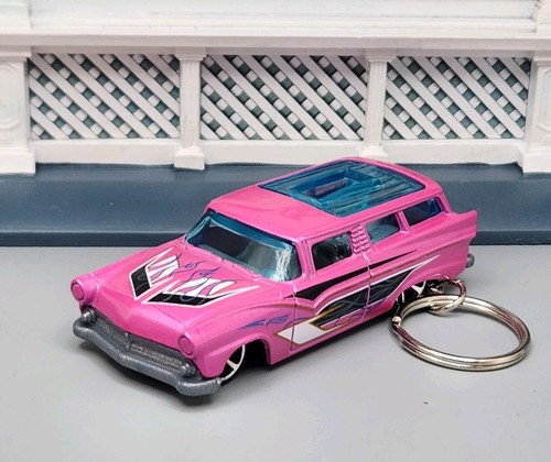 1955 Ford Ranch Wagon Pink Custom 1/64 Scale Diecast🎁AWESOME GIFT🎁