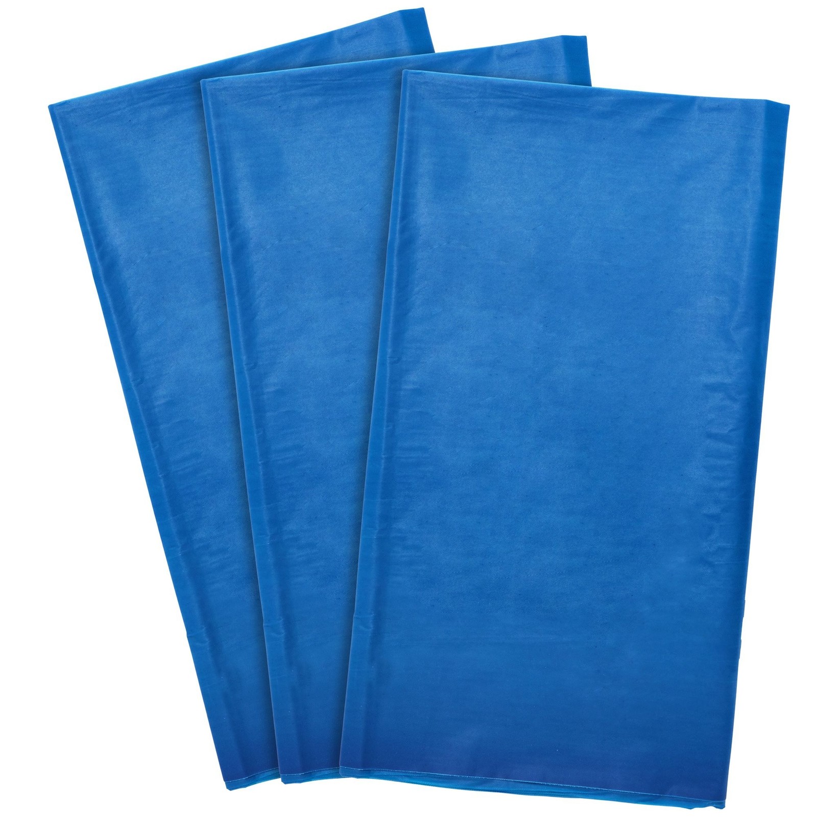 3 Pck Plastic Royal Blue Tablecloth for Parties, Disposable Table Cover, 54x108"