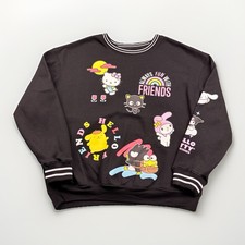 Hello Kitty And Friends Sanrio Graphic Sweatshirt Women's LARGE Black Pullover