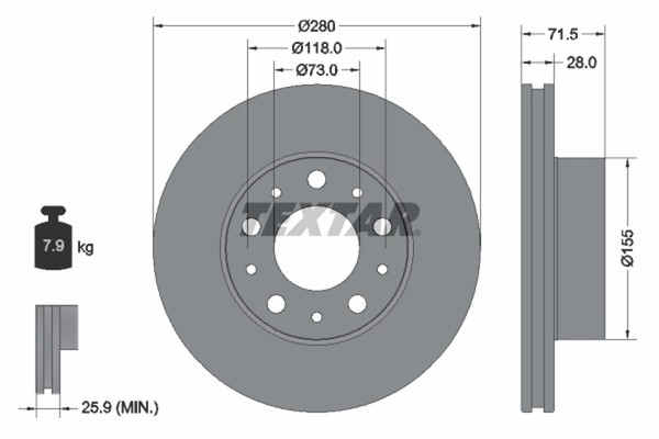 2X Bremsscheibe PRO Textar 92275003 FüR Fiat Jumper Boxer Ducato Peugeot CitroËN-image