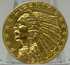 1911 gold indian quarter eagle $2.50 United States #72158