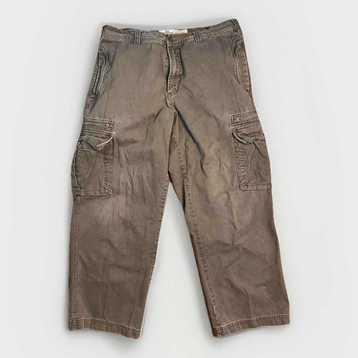 Lee Dungarees Men's Cargo Pants 36x30 Green Cotton Workwear Baggy Skater