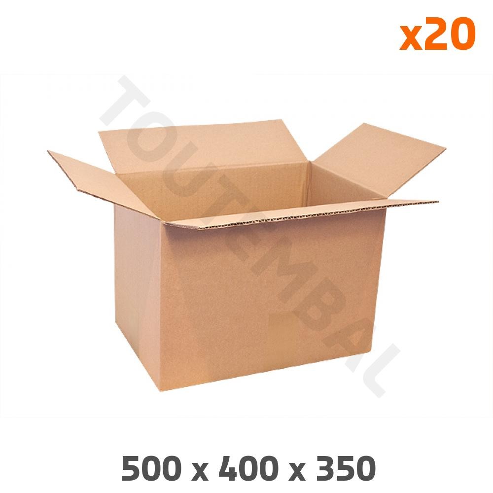 Caisse en carton 500 x 400 x 350 mm idéale pour ranger et emballer vos vêtements lors d'un déménagement