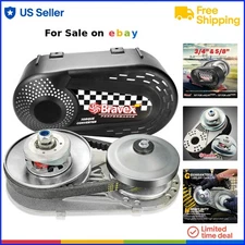 Go Kart Torque Converter Iron Aluminum 30-75 Clutch Set for Mini Bike