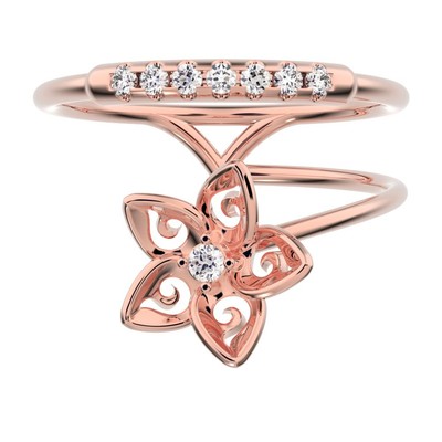0.125 Ctw Round Cut Moissanite Dainty Minimalist Star Gold Everyday Wedding Band