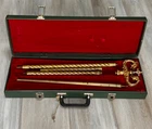 Vintage Orthodox Christian Gold plated Bishop's Abbot's crosier staff.