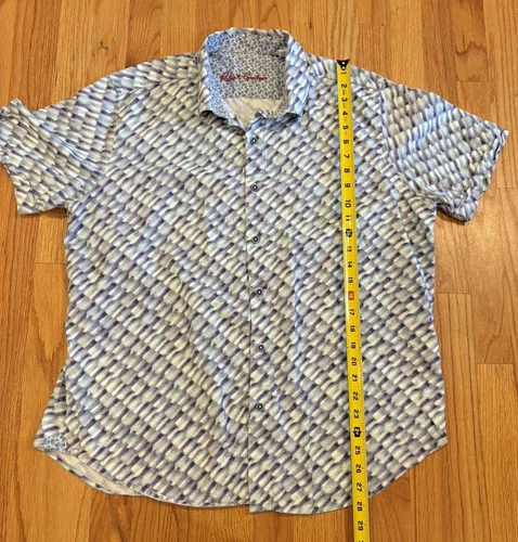 Robert Graham Shirt Men's XL Button Up Abstract Short Sleeve Classic Fit Cotton image 5