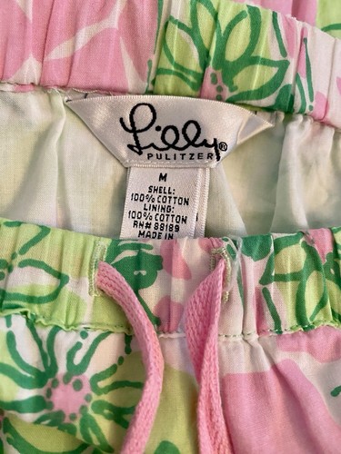 Vintage Lilly Pulitzer Tiered Prairie Skirt Pink Green Giraffe Beaded Womens M - Picture 17 of 18