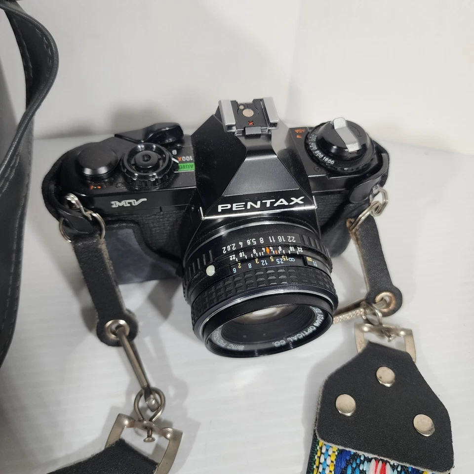 Pentax Asahi MV SLR 35mm Cámara Fotográfica Flash 200mm y 50mm Lentes Estuche Bolsa Manual Foto 3 de 4