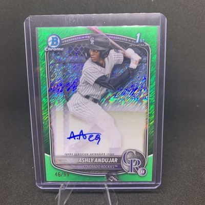Ashly Andujar 2025 Bowman Chrome Prospects  Green Shimmer /99 #CPA-AA