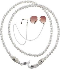 Glasses Chain for Women, Pearl Eyeglass Chains Eye Glasses Holders Around Neck,