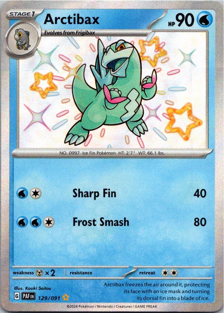 Arctibax Holo Shiny Rare SV: Paldean Fates 129/091 NM