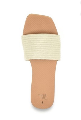 Time & Tru Women s Size 10 Cream Woven Slide Sandals
