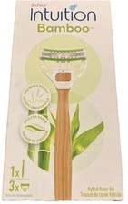 Schick Intuition Bamboo Women Hybrid Razor Kit 1 Handle With 3 Razor Cartridges