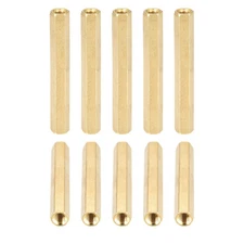 10Pack M4x45mm(DxL) Hex Standoff Spacer Nuts Female Brass Coupling Screws