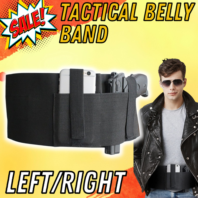 Tactical Belly Band Holster Concealed Carry Pistol Hidden Gun Belt
