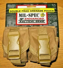 Mil-Spec Plus Coyote Dual Grenade Pouch - New on Card