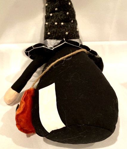 Gnome PLUSH Tabletop Decoration Weighted Bottom with Jack-o-Lantern and Hat, NWT - Picture 3 of 3