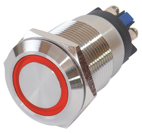 Pulsador con iluminación de anillo, Ø 19 mm, pulsador con conexión roscada 230 V / 3A - Imagen 5 de 19