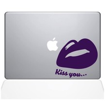 The Decal Guru Kiss Your Lips Decal Vinyl Sticker, 13" MacBook Pro, Lavender