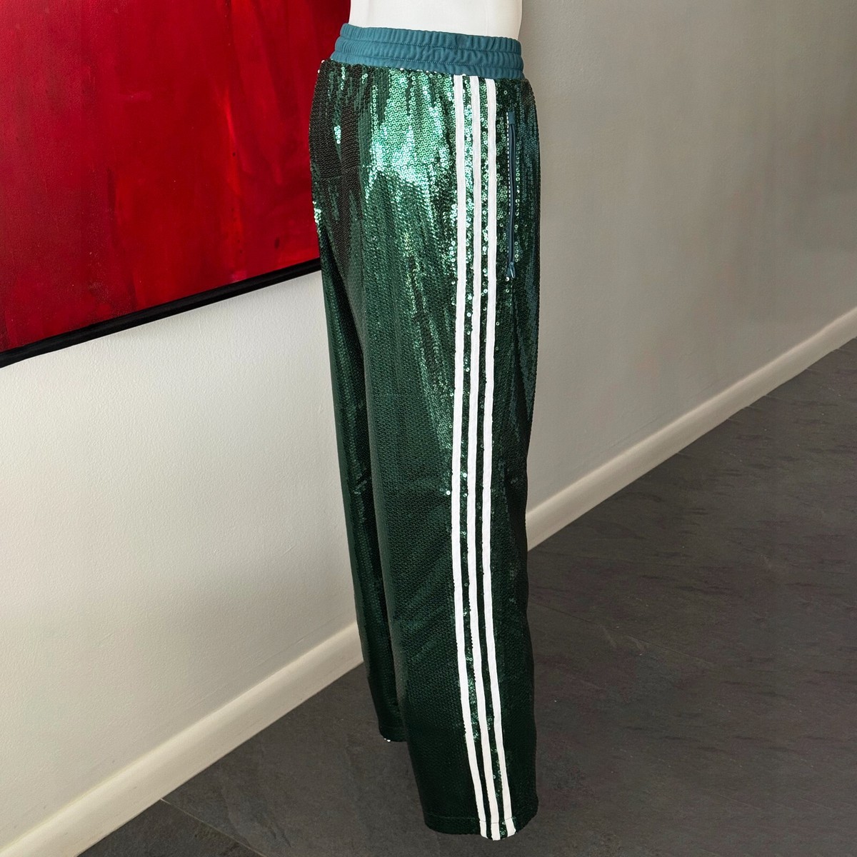 KORN x ADIDAS green sequin track pants size XL Oversized fit | eBay