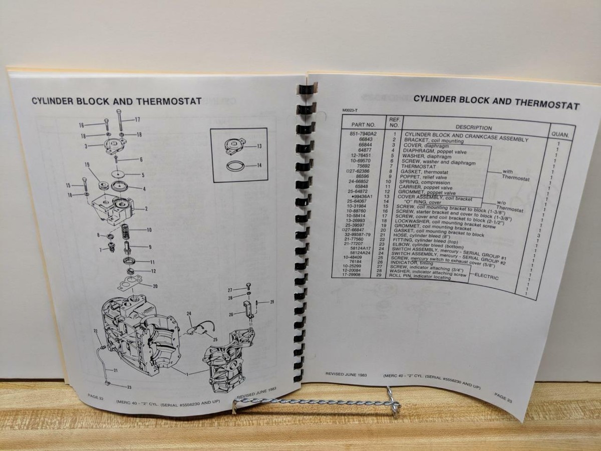 Mercury 40 Outboard Motor Parts Manual 40 HP -1983 | eBay