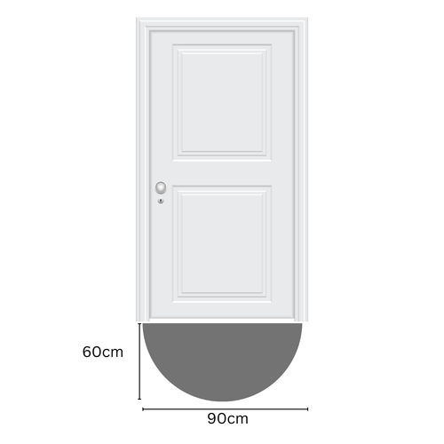 60x90 cm Nubra Natural Plain Half Round PVC Backed Coir Doormat - Picture 6 of 7